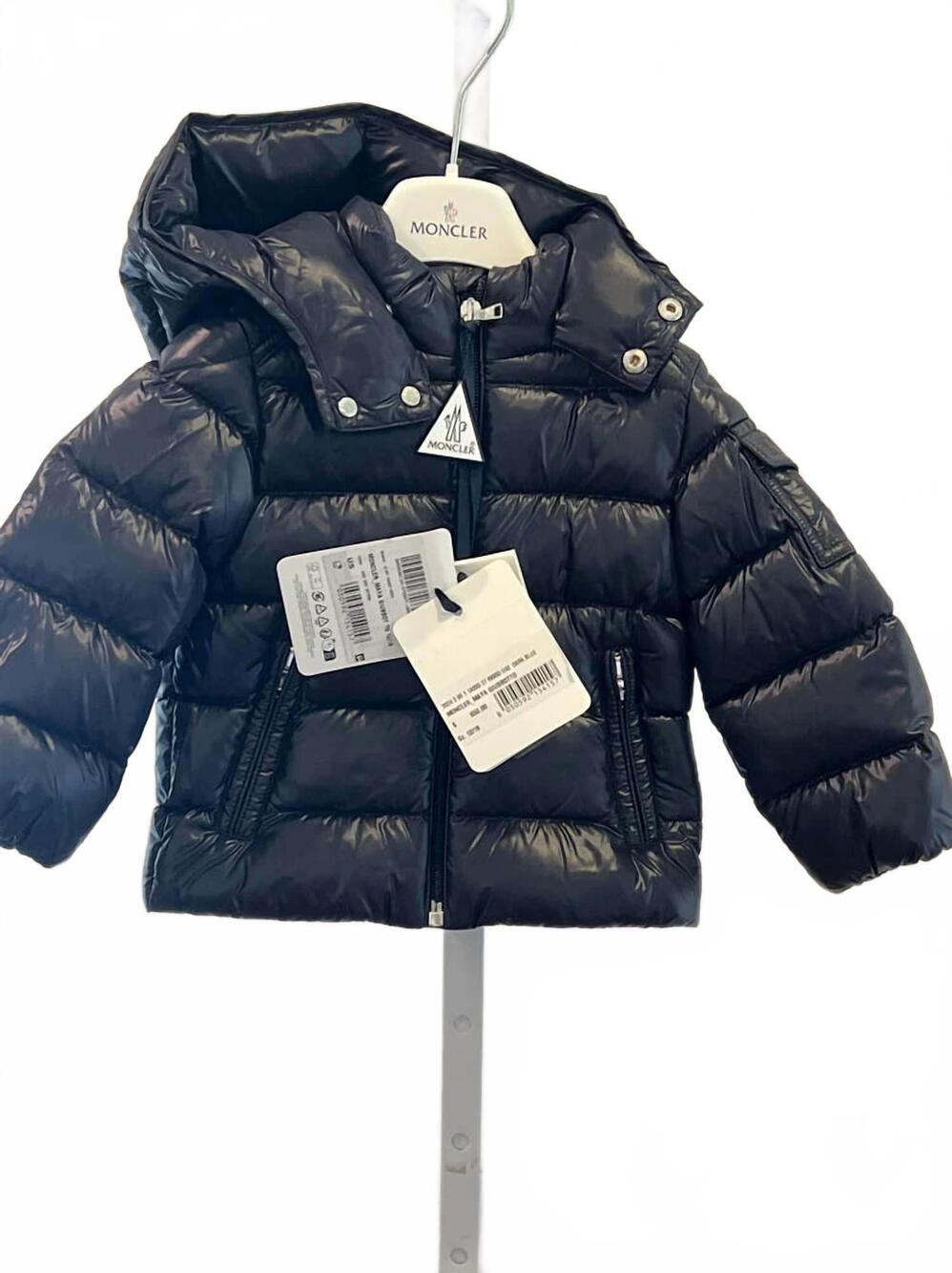 NEW MONCLER baby boys' quilted maya down jacket in dark blue